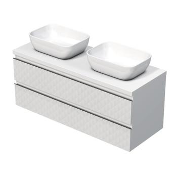 Kúpeľňová skrinka s krycou doskou SAT Cube Way 120x47,5x46 cm biela mat CUBE3D461202ZBKD
