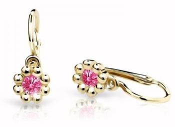 Cutie Jewellery Zlaté detské náušnice C2030-10-X-1 fuchsiová