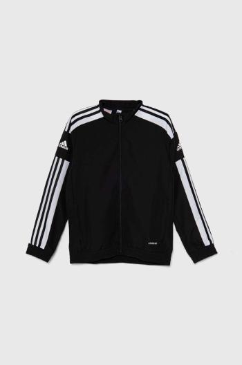 Detská mikina adidas Performance SQ21 PREKT čierna farba, s nášivkou, GK9552