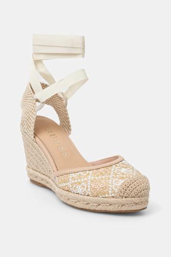 Espadrilky Guess CYRENAY béžová farba, na kline, FLJCRY FAL04