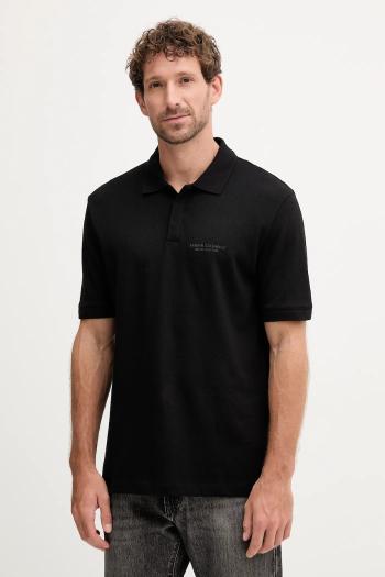Bavlnené polo tričko Armani Exchange čierna farba, jednofarebné, XM001286 AF10366