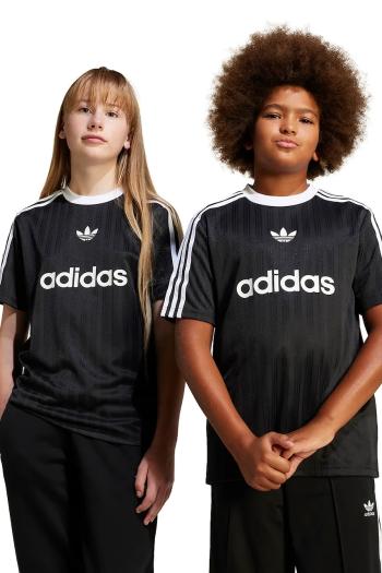 Detské tričko adidas Originals čierna farba, vzorované, JC7309