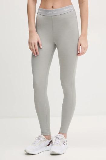Tréningové legíny Calvin Klein Performance šedá farba, s potlačou, LVGWS5L609