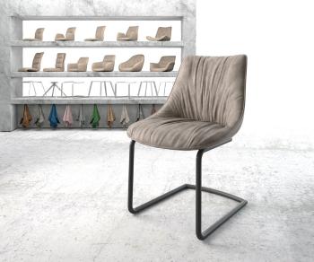 Elda-Flex jedálenská stolička taupe vintage konzolová podnož okrúhla