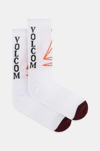 Ponožky Volcom biela farba, D6332400