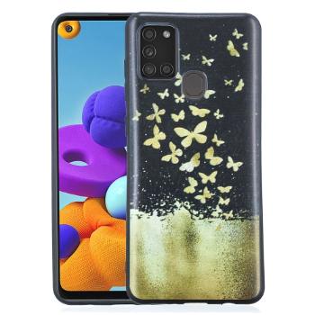 ART TPU obal Samsung Galaxy A21s GOLD BUTTERFLIES