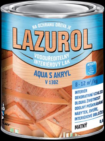 BARVY A LAKY HOSTIVAŘ LAZUROL AQUA S AKRYL - vodouriediteľný lak na nábytok a steny bezfarebný lesklý 5 kg