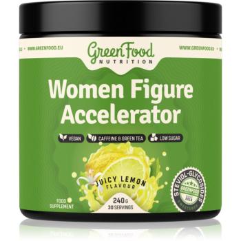 GreenFood Nutrition Women Figure Accelerator prášok na podporu spaľovania tukov príchuť Juicy Lemon 240 g