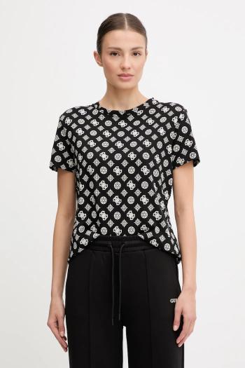 Bavlnené tričko Guess PEONY dámske, čierna farba, V5YI04 I3Z14