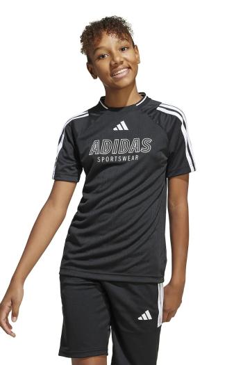 Detské tričko adidas čierna farba, s potlačou, JI6178