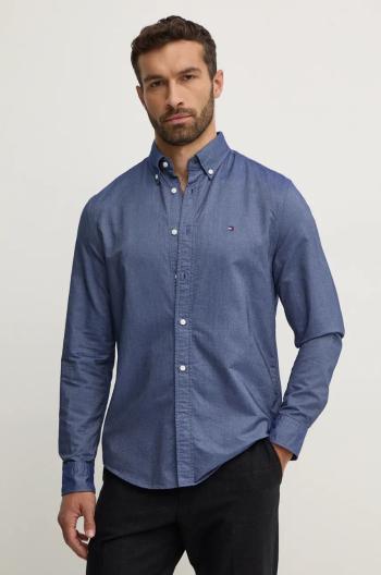 Bavlnená košeľa Tommy Hilfiger pánska, tmavomodrá farba, regular, s golierom button-down, MW0MW35774