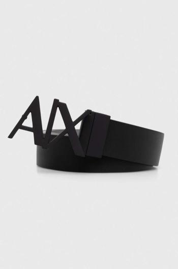 Obojstranný kožený opasok Armani Exchange pánsky, čierna farba, 951017 CC505