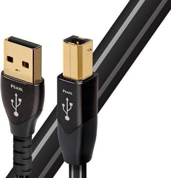 AudioQuest Pearl 0,75 m Biela-Čierna Hi-Fi USB kábel