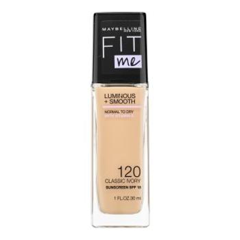 Maybelline Fit Me! Luminous + Smooth Foundation folyékony make-up az egységes és világosabb arcbőrre 120 Classic Ivory 30 ml