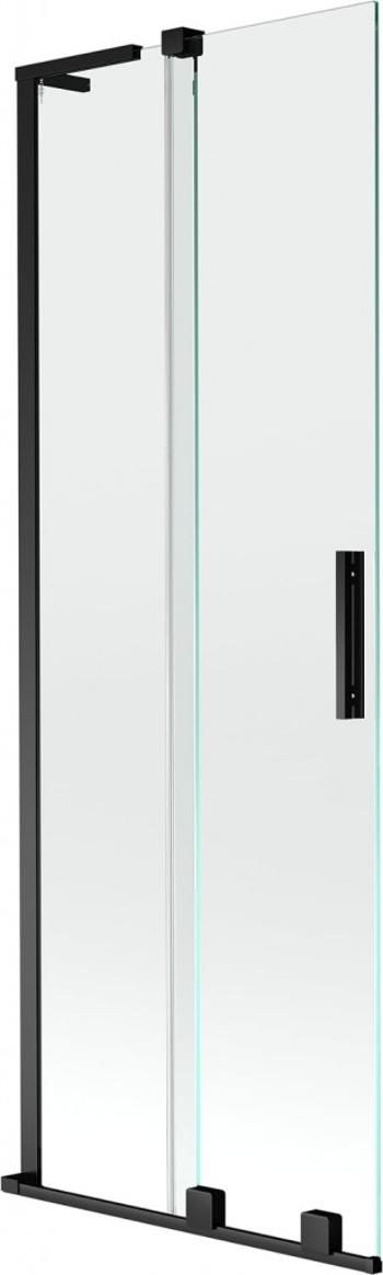 MEXEN/S - Velar L dvojkrídlová posuvná vaňová zástena 70 x 150, transparent, čierna 896-070-003-01-70