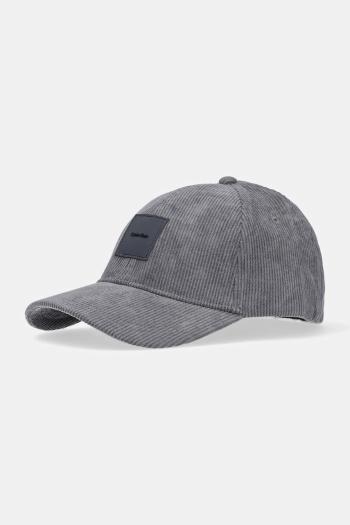 Menčestrová baseballová čiapka Calvin Klein šedá farba, s nášivkou, K50K512612