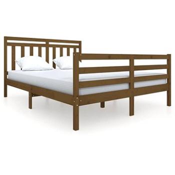Rám postele medovo hnedý masívne drevo 150 × 200 cm King Size, 3100662