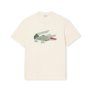 Lacoste  T-Shirt TH3603 - Blanc  Tričká a polokošele Béžová