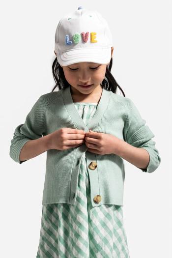 Detská bavlnená šiltovka Coccodrillo biela farba, s nášivkou, ACCESSORIES SUMMER GIRL