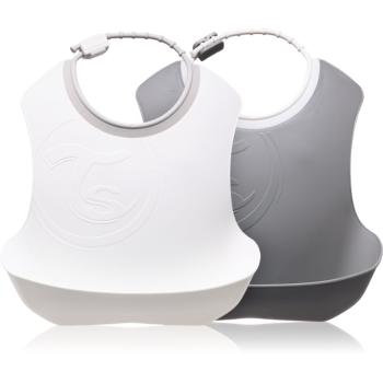 Twistshake Bib podbradníček 4+m Pastel Grey White 2 ks