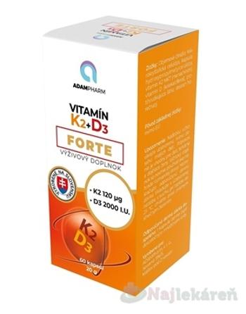 ADAMPHARM VITAMIN K2+D3 FORTE 60cps