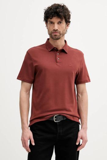 Bavlnené polo tričko Calvin Klein bordová farba, jednofarebné, LV04LB276G