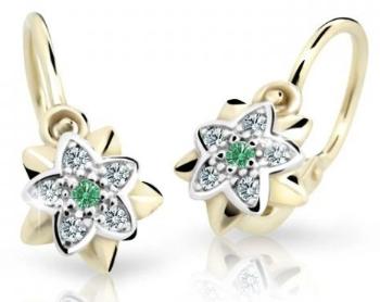 Cutie Jewellery Zlaté detské náušnice C2210-10-X-1 zelená