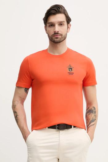 Bavlnené tričko Aeronautica Militare pánske, oranžová farba, s potlačou, TS2391J592