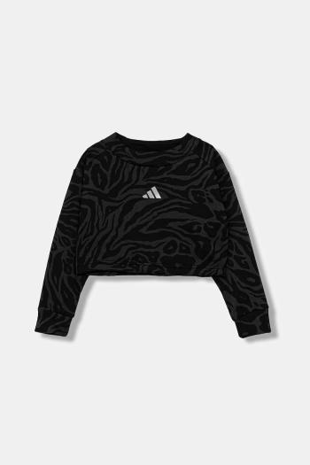 Detská mikina adidas čierna farba, vzorovaná, JM1367