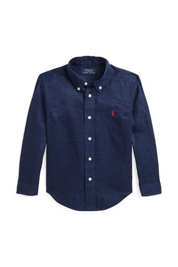 Detská bavlnená košeľa Polo Ralph Lauren tmavomodrá farba, 322967600004