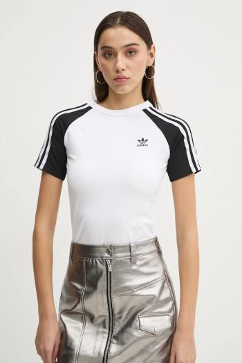 Tričko adidas Originals 3S SLIM TEE dámske, biela farba, JD0834