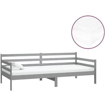 Shumee váľanda s matracom 90×200 cm sivá masívne borové drevo, 3083591