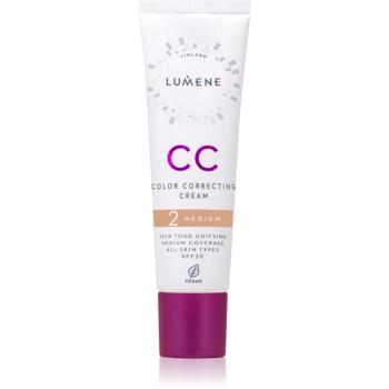 Lumene Color Correcting CC krém pre jednotný tón pleti SPF 20 odtieň 2 Medium 30 ml