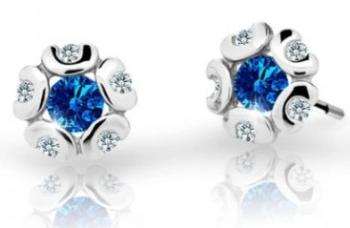 Cutie Jewellery Detské náušnice z bieleho zlata C2178-30-X-2 modrá