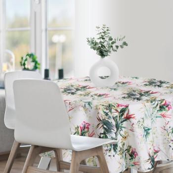ArtFir Záhradný okrúhly obrus GARDEN 31E | biela/zelená 150 cm