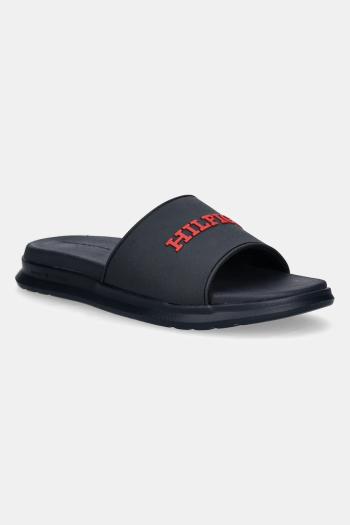 Šľapky Tommy Hilfiger DUAL DENSITY HILFIGER POOL SLIDE pánske, tmavomodrá farba, FM0FM05430