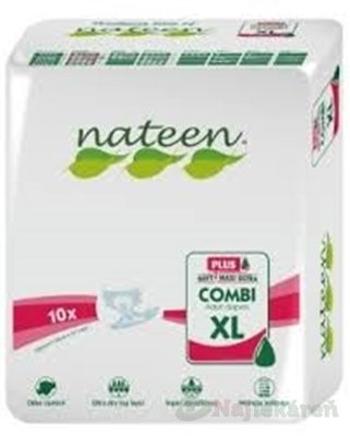 Nateen COMBI PLUS XL plienky inkontinenčné, obvod bokov 130-175cm, savosť 3400ml, 10ks