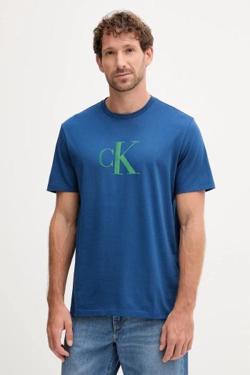 Bavlnené tričko Calvin Klein Jeans pánske, modrá farba, s potlačou, LV04RC857G