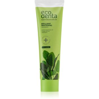 Ecodenta Green Brilliant Whitening bieliaca zubná pasta s fluoridom pre svieži dych Mint Oil + Sage Extract 100 ml