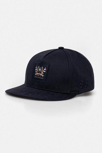 Bavlnená šiltovka Tommy Hilfiger tmavomodrá farba, s nášivkou, AM0AM13161