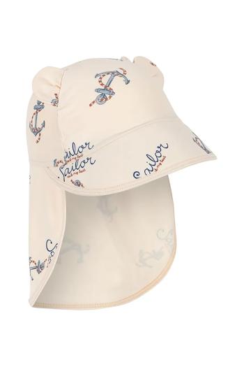 Detská baseballová čiapka Konges Sløjd ASTER BEAR SWIM HAT GRS béžová farba, vzorovaná, KS103269