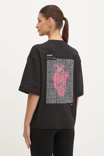 Bavlnené tričko EA7 Emporio Armani dámske, čierna farba, AF13243.7X000036