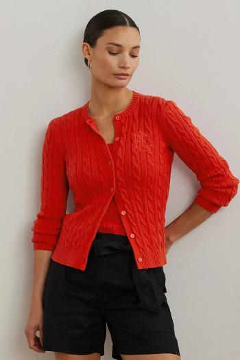 Bavlnený kardigán Lauren Ralph Lauren béžová farba, 200932225