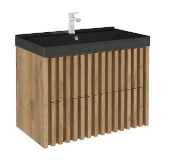 Kúpeľňová skrinka s umývadlom SAT Delano 80x46 cm dub mat DELANO80ZDUMB