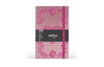 Castelli Lace Heart linajkový zápisník L A5 Pink
