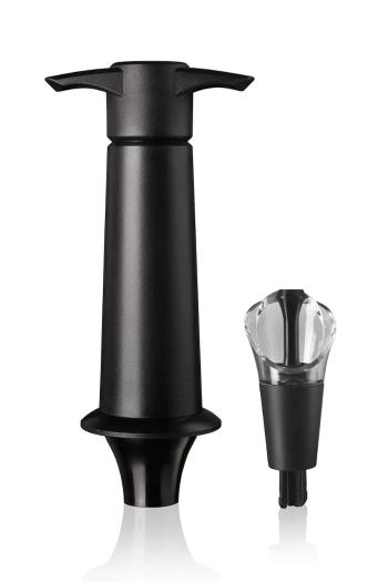 Vákuová pumpa na víno s lievikom a zátkou Vacu Vin Wine Server & Saver 7,3 x 4,5 x 13,4 cm čierna farba