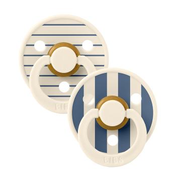 BIBS STUDIO Cumlíky z prírodného kaučuku Colour Pin 2ks - veľkosť 1 - Ivory Steel Blue Mix