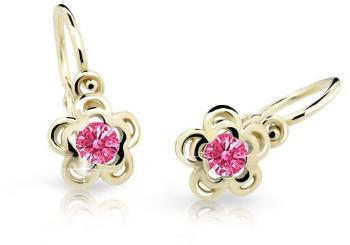 Cutie Jewellery Zlaté detské náušnice C2204-10-X-1 fuchsiová