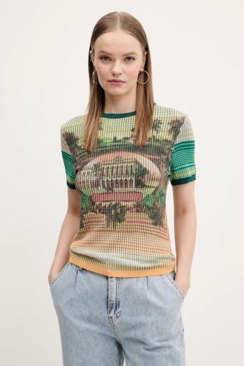 Tričko Desigual AFRICA dámske, zelená farba, 25SWTKA5