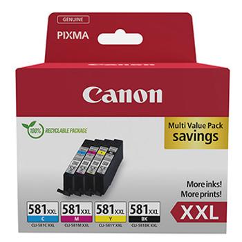 Canon originální ink CLI-581 XXL CMYK, 1998C007, CMYK, 4*11.7ml, very high capacity, 4-pack